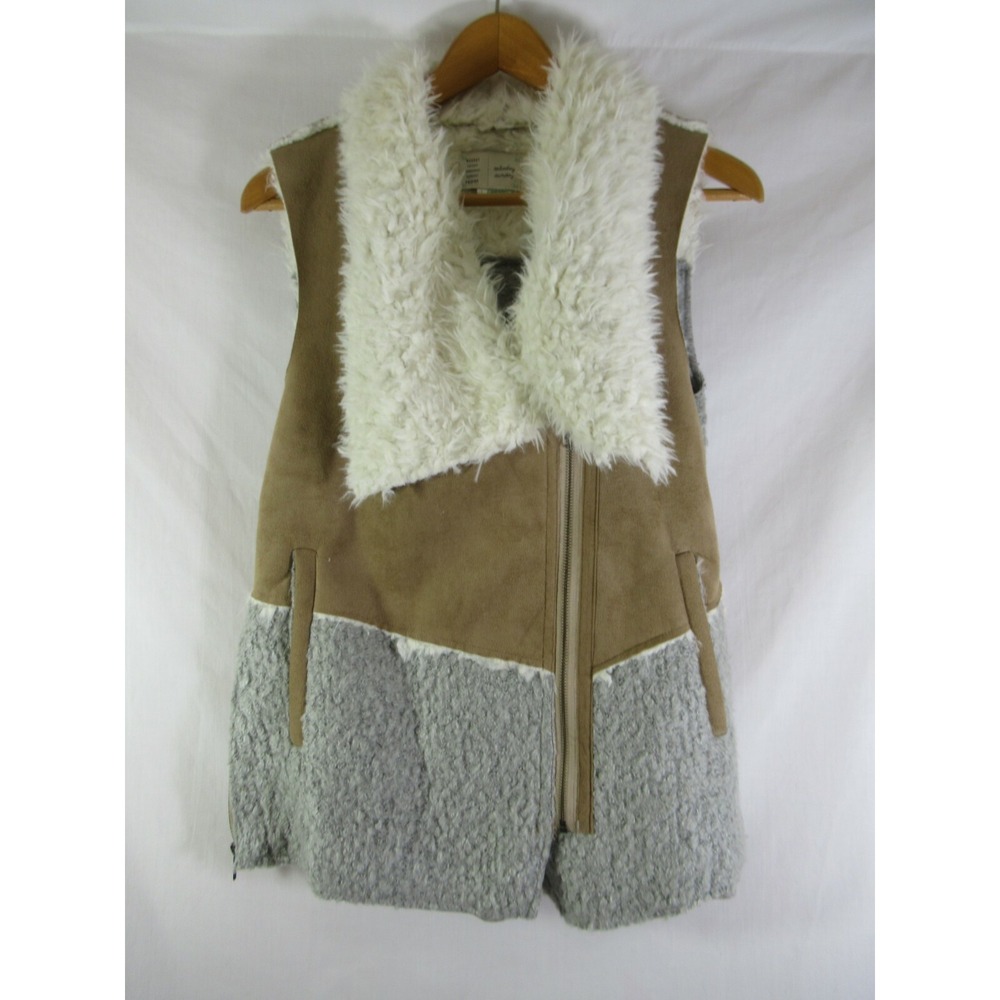 Anthropologie Saturday Sunday Sherpa Moto Vest Women Small Mixed Fabric